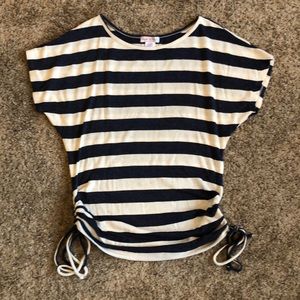 Juniper Ln Navy/White Stripe Top